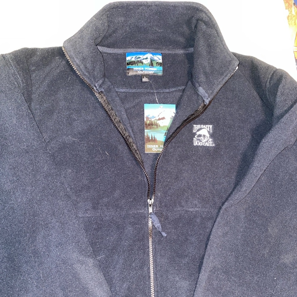 The Salty Dog Cafe Navy Full Zip Fleece Inner Harbor Outdoor Size Large